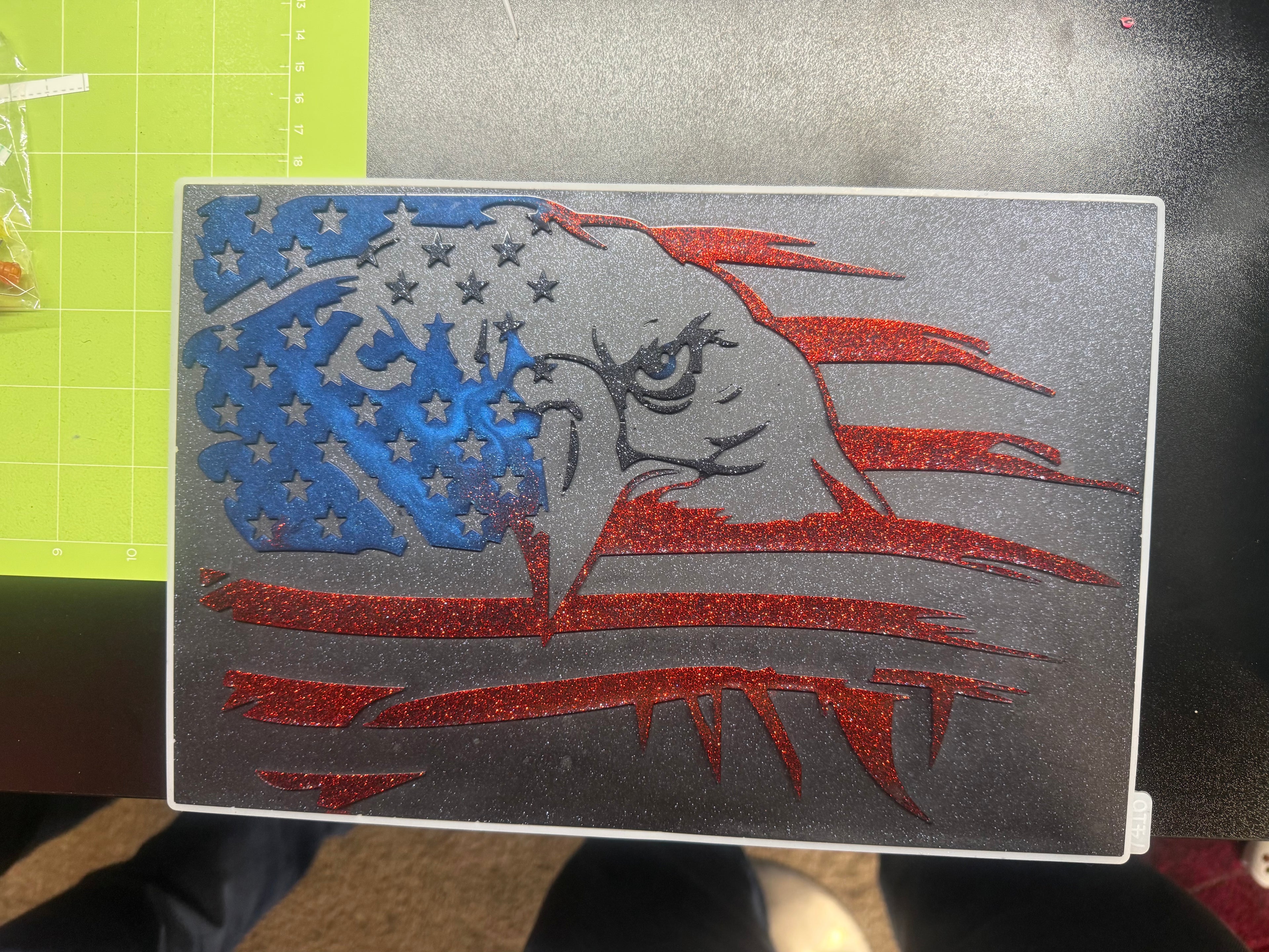 American flag with eagle epoxy wall